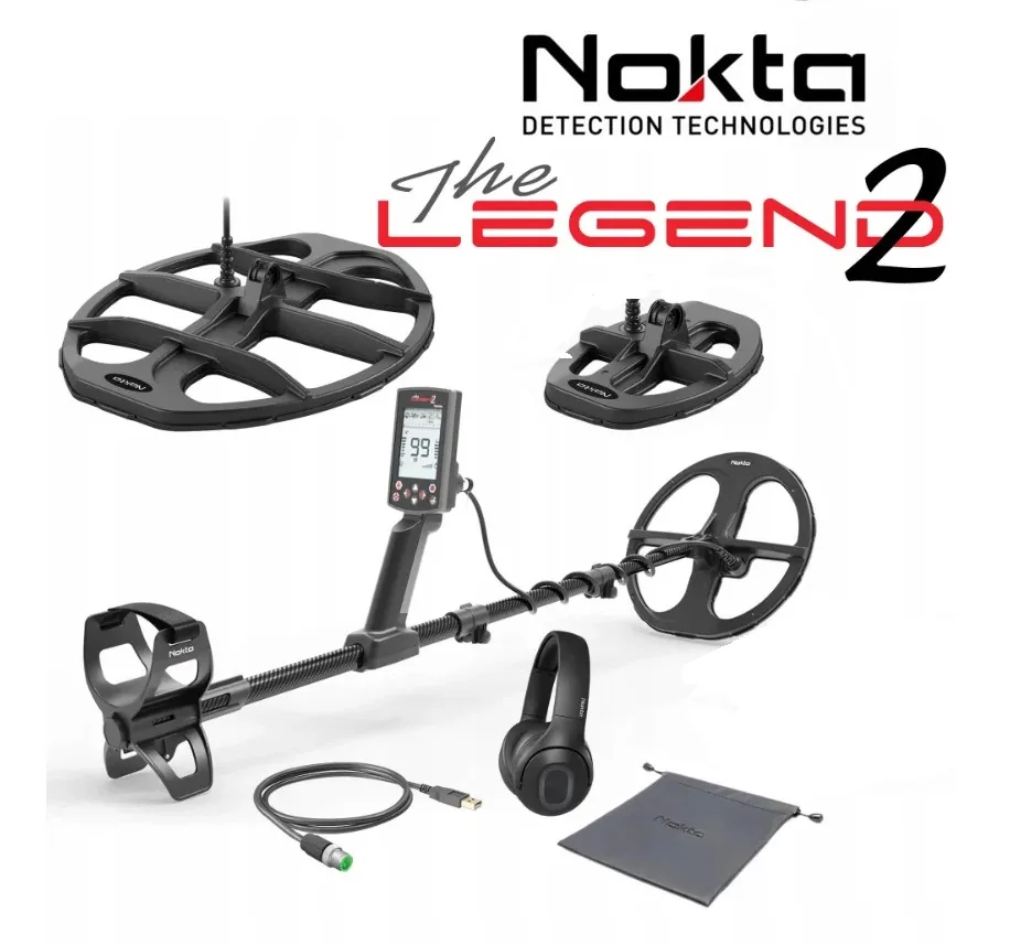 nokta the legend 2 wykrywacz metali nowość od nokta centrum detektorysty undergroundpassion saper do lasu do wody dobry na drobnicę najlepszy zestaw Wykrywacz metali Nokta The Legend 2 LD28 + sonda LD21 + słuchawki BT + sonda LD38 - obrazek 1